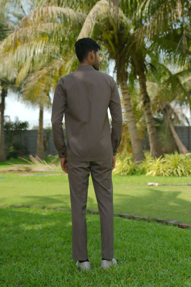 Azure Brown Shacket by Hilo Design | Grocsy