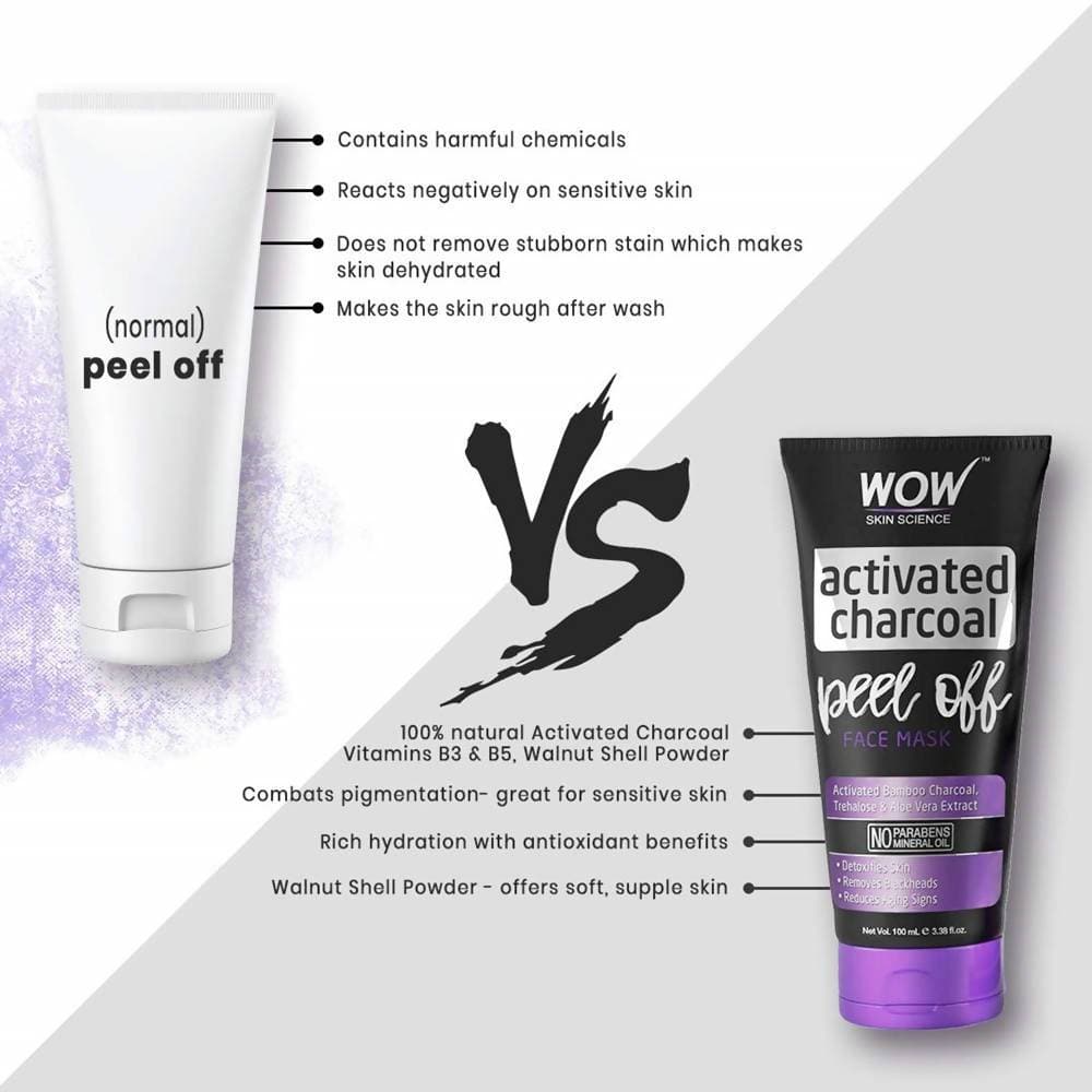 Wow Skin Science Activated Charcoal Peel Off Face Mask | Grocsy
