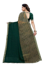 Vamika Green Georgette Lace Work Saree (Prachi Green) | Grocsy