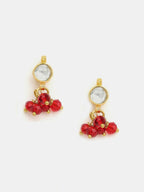 Ruby Raang Kundan Studded And Pearl Beaded Jewellery Set | Grocsy
