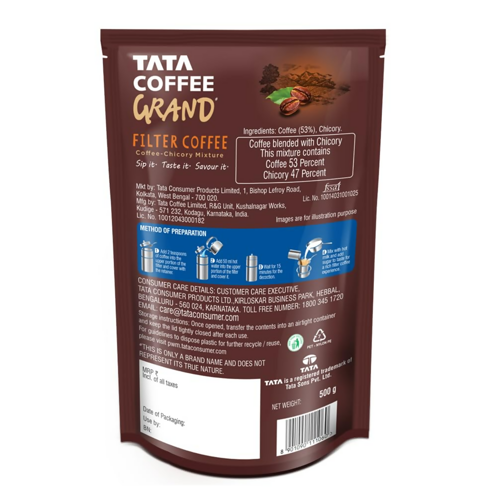 Tata Coffee Grand Filter Coffee Rich & Strong Coffee-Chicory Mixture | Grocsy