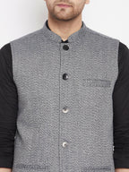Even Apparels Grey Merino Men Woven Nehru Jacket PW689 | Grocsy