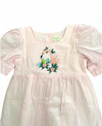ArthLife Pink Flamingo Embroidered Dress | Grocsy