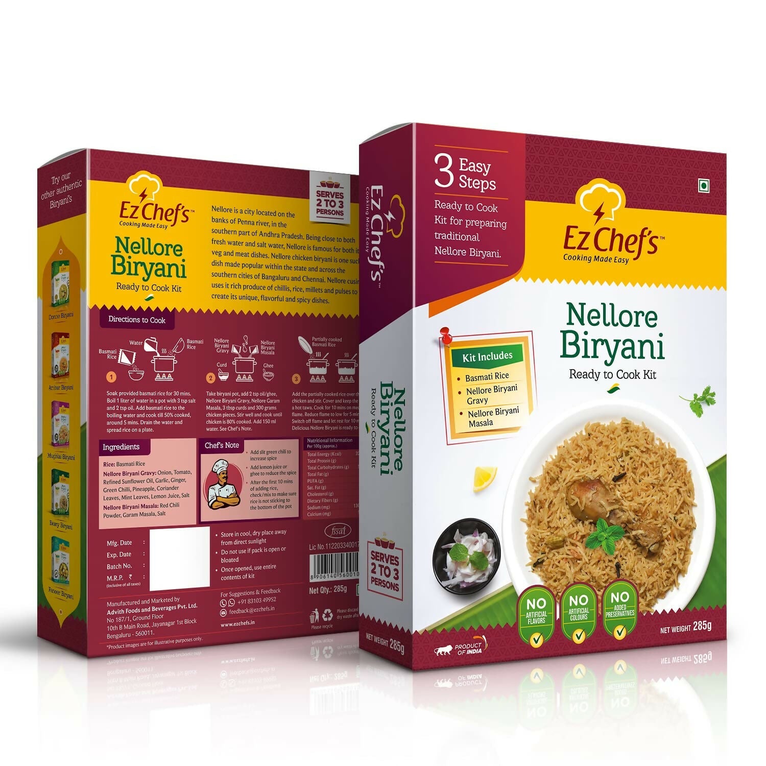 Ez Chef's Nellore Biryani Kit (Andhra Biryani) - Andhra's Famous Biryani | Grocsy