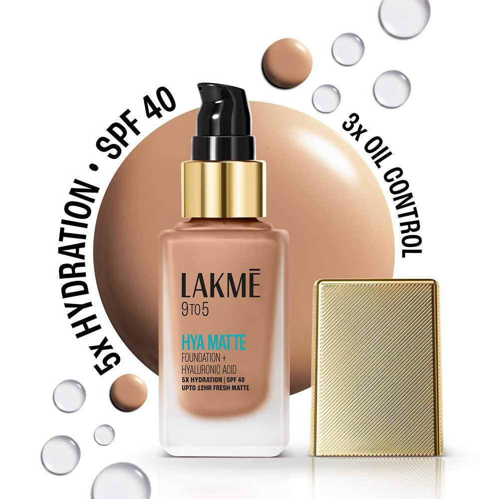Lakme 9 To 5 Hya Matte Foundation + Hyaluronic Acid - Neutral Honey | Grocsy