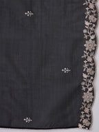 Indo Era Black Floral Embroidered Thread Work Kurta with Trousers & Dupatta | Grocsy