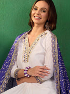 Sangria Sequence Embroidered Straight Kurta With Trousers | Grocsy