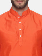 Sethukrishna Men Orange Kurta with Dhoti Pants | Grocsy