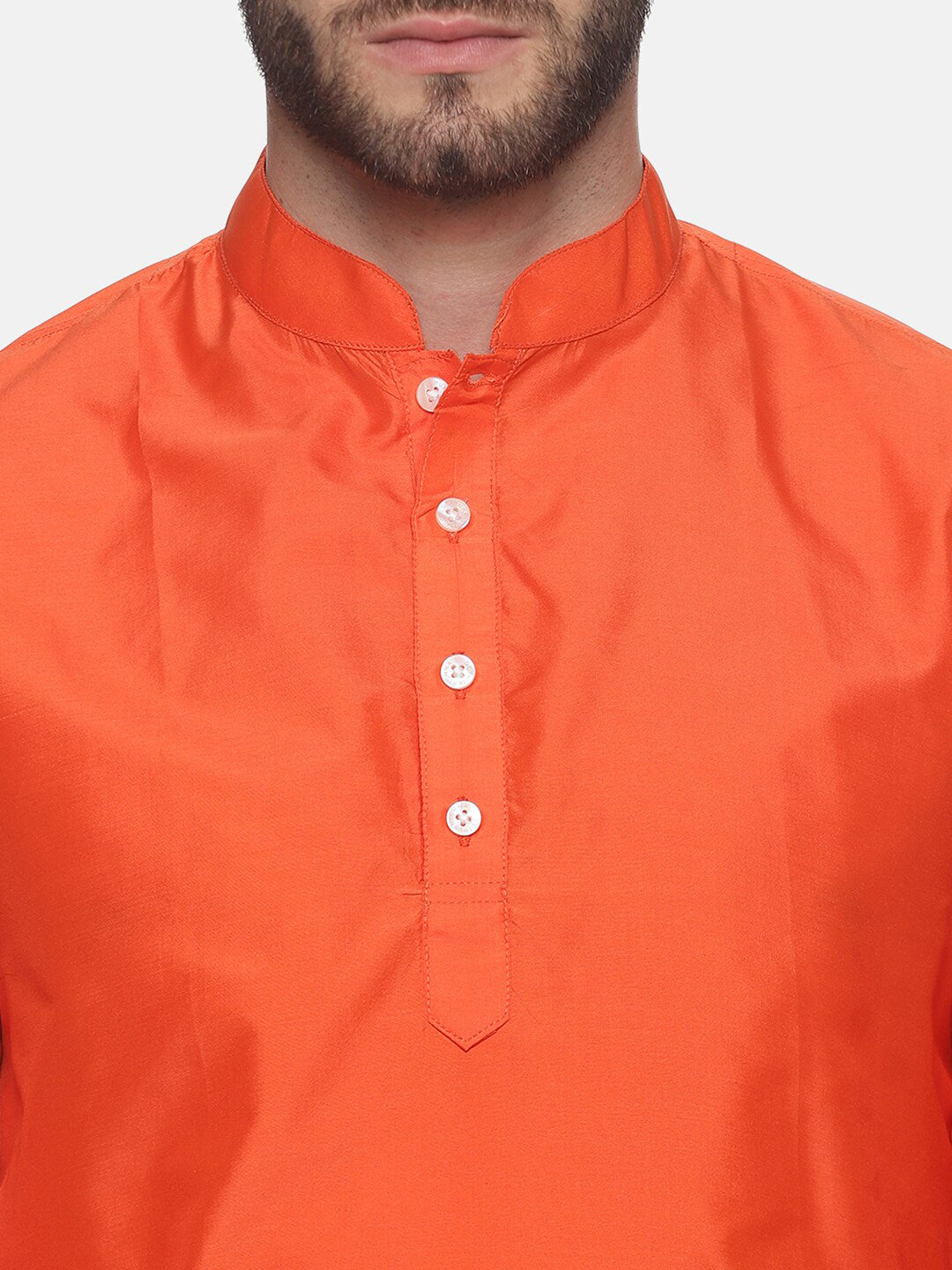 Sethukrishna Men Orange Kurta with Dhoti Pants | Grocsy