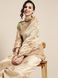 Saree Mall Ethnic Motifs Silk Blend Saree with Woven Design border | Grocsy