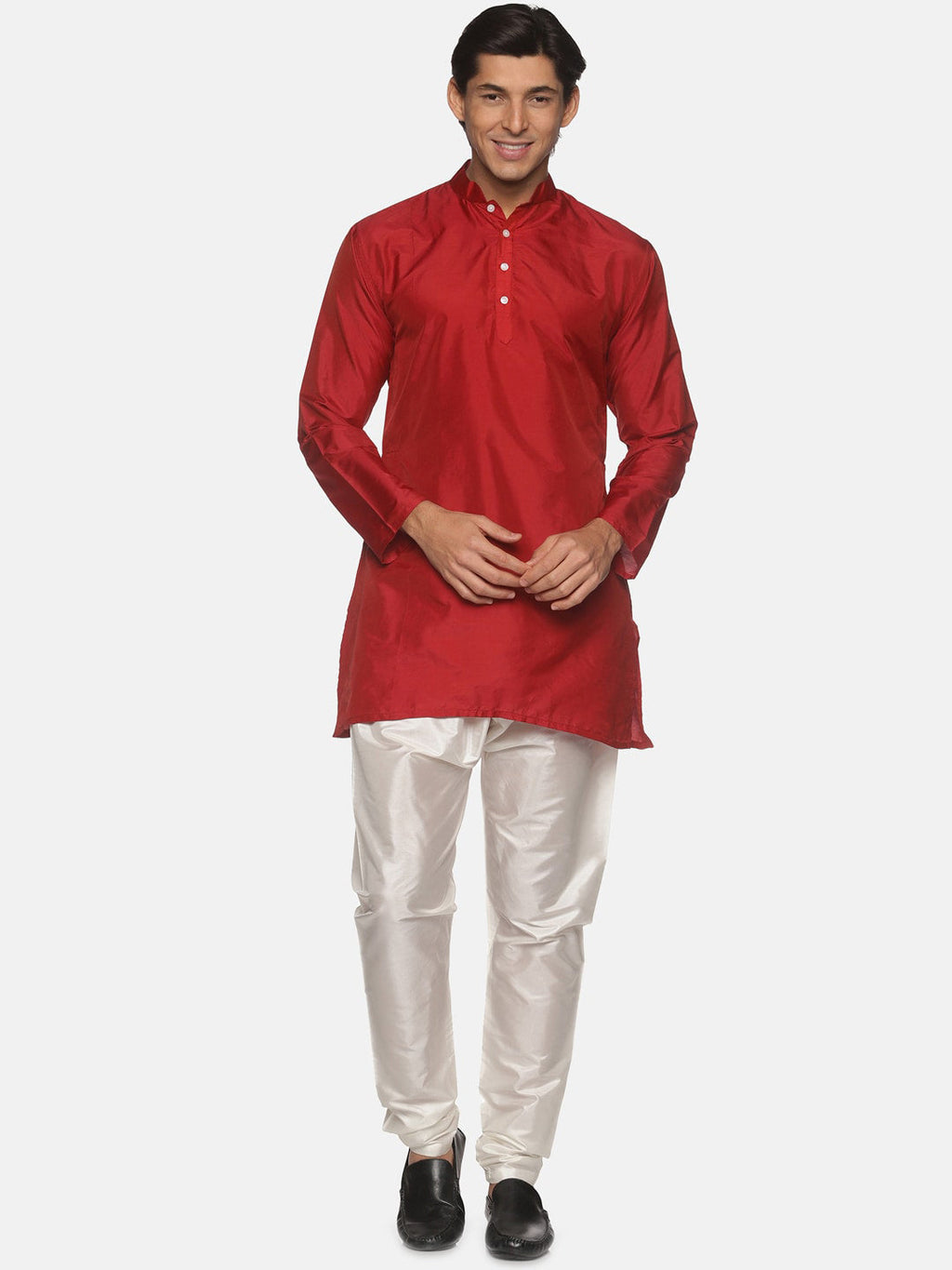 Sethukrishna Men Maroon Kurta with Pyjamas | Grocsy