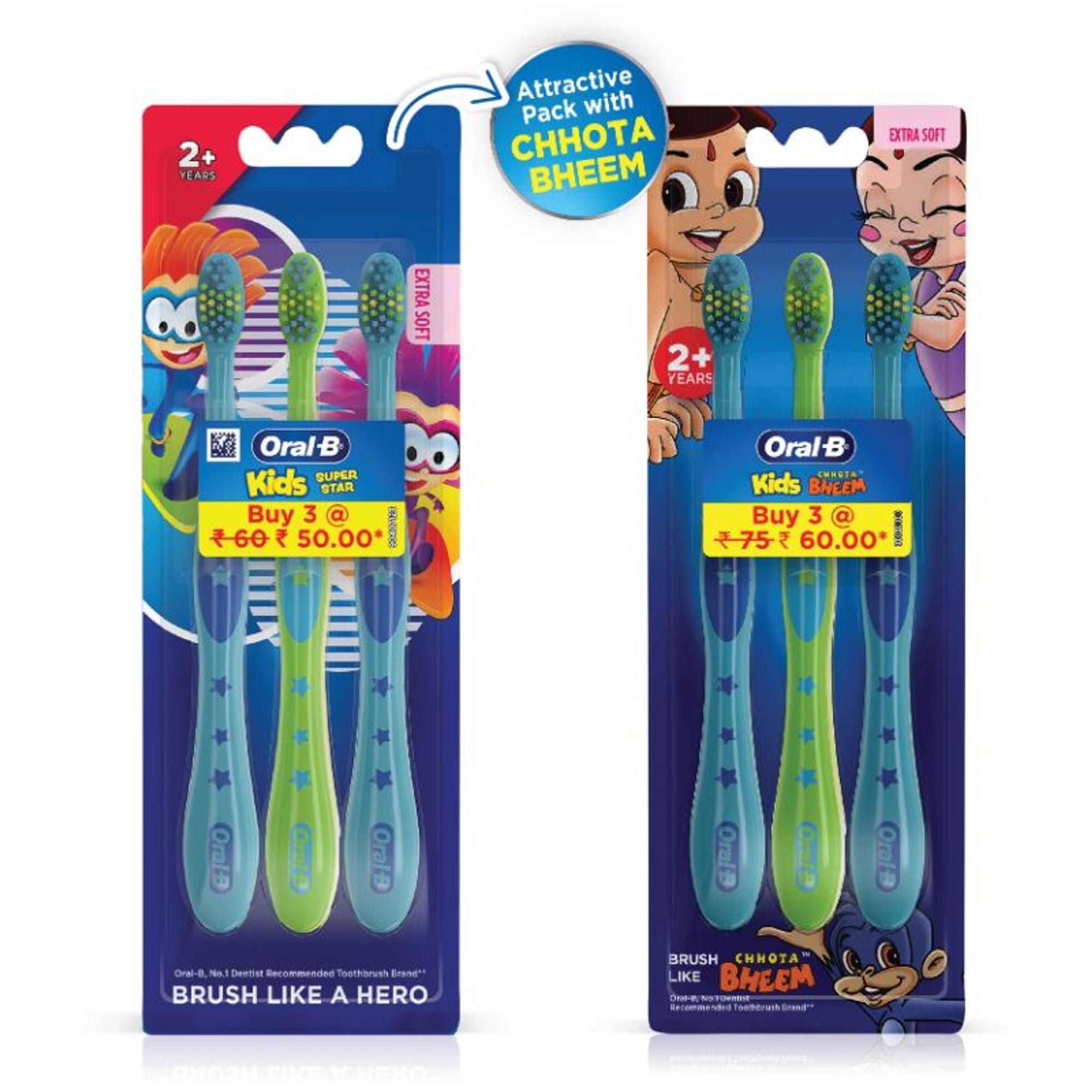 Oral-B Kids Toothbrush - Extra Soft (Pack of 3) | Grocsy