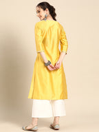 Sangria Women Ethnic Motifs Embroidered Mirror Work Pastels Kurta | Grocsy