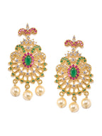 Saraf RS Jewellery Women Gold-Toned & Multi-Coloured CZ-Studded Handcrafted Jewellery Set | Grocsy
