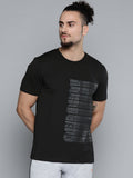 Alcis Men Black & White Typography Printed Slim Fit Training or Gym T-shirt | Grocsy