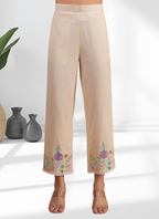 Joban Fashion Cream Linen Embroidered Readymade Cord Set | Grocsy