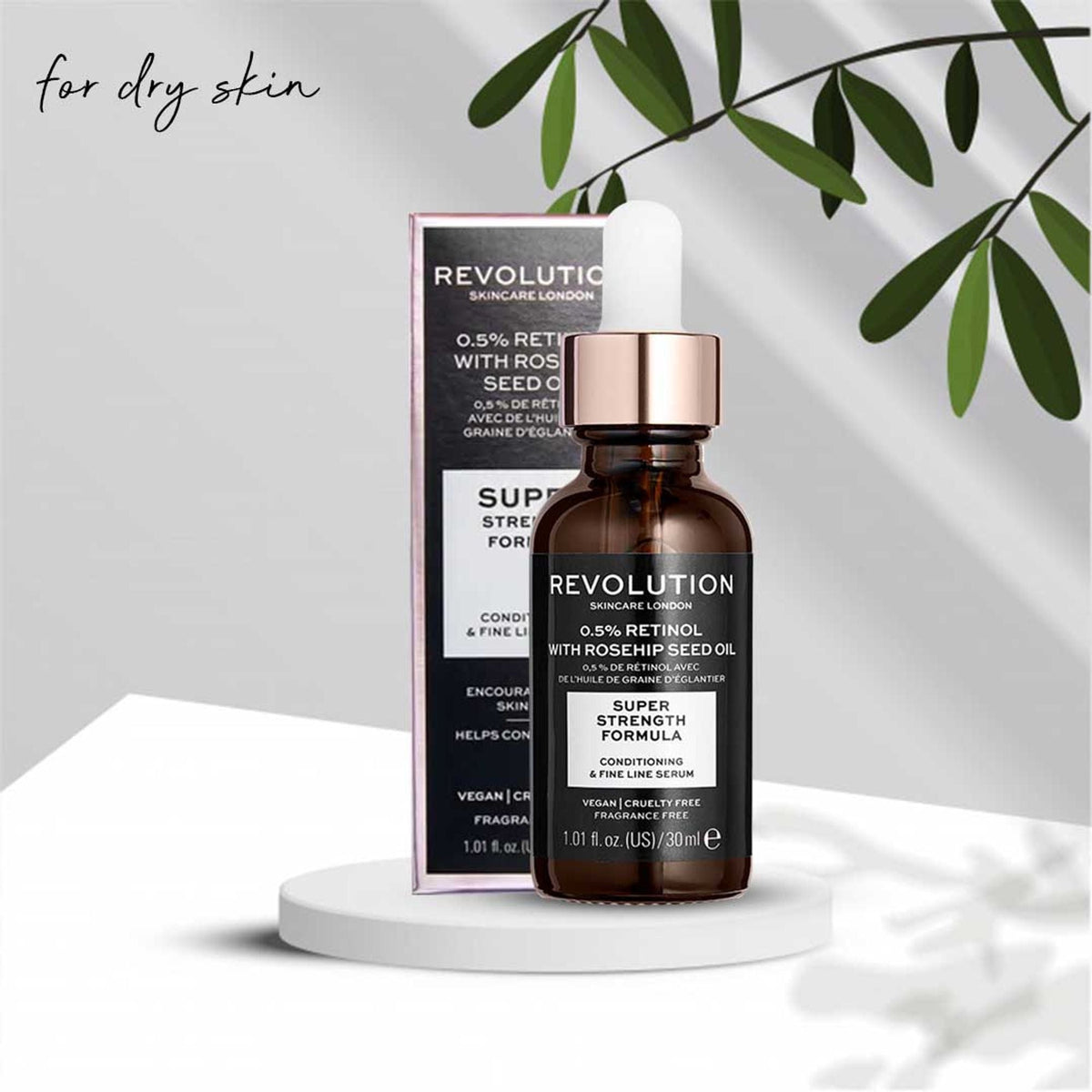 Makeup Revolution Skincare 0.5% Retinol Super Serum With Rosehip Seed Oil | Grocsy