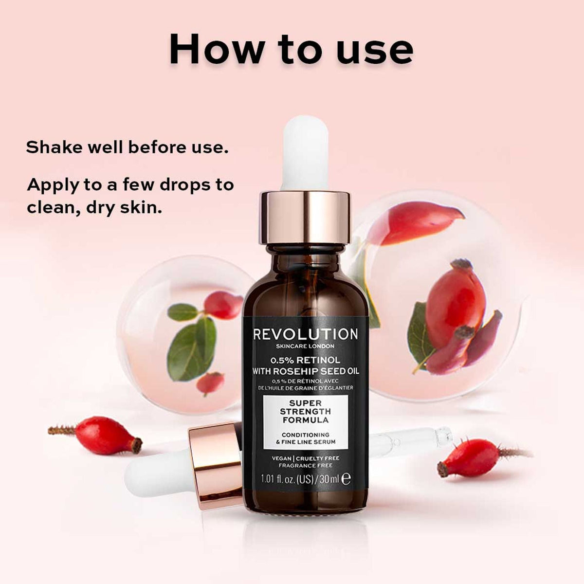 Makeup Revolution Skincare 0.5% Retinol Super Serum With Rosehip Seed Oil | Grocsy