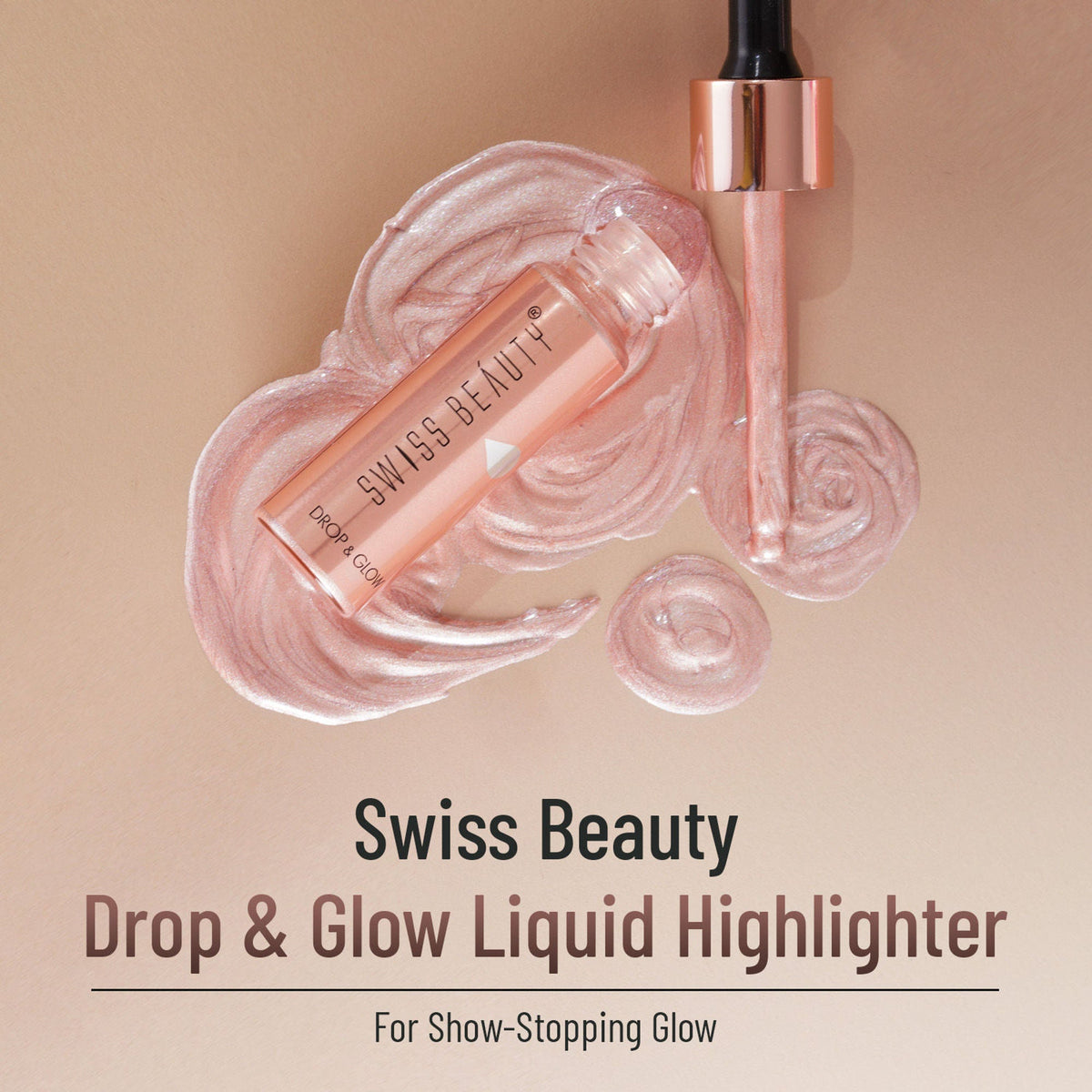 Swiss Beauty Drop and Glow Liquid Highlighter , Shimmer Shine , Dewy Finish - 02 Gold | Grocsy