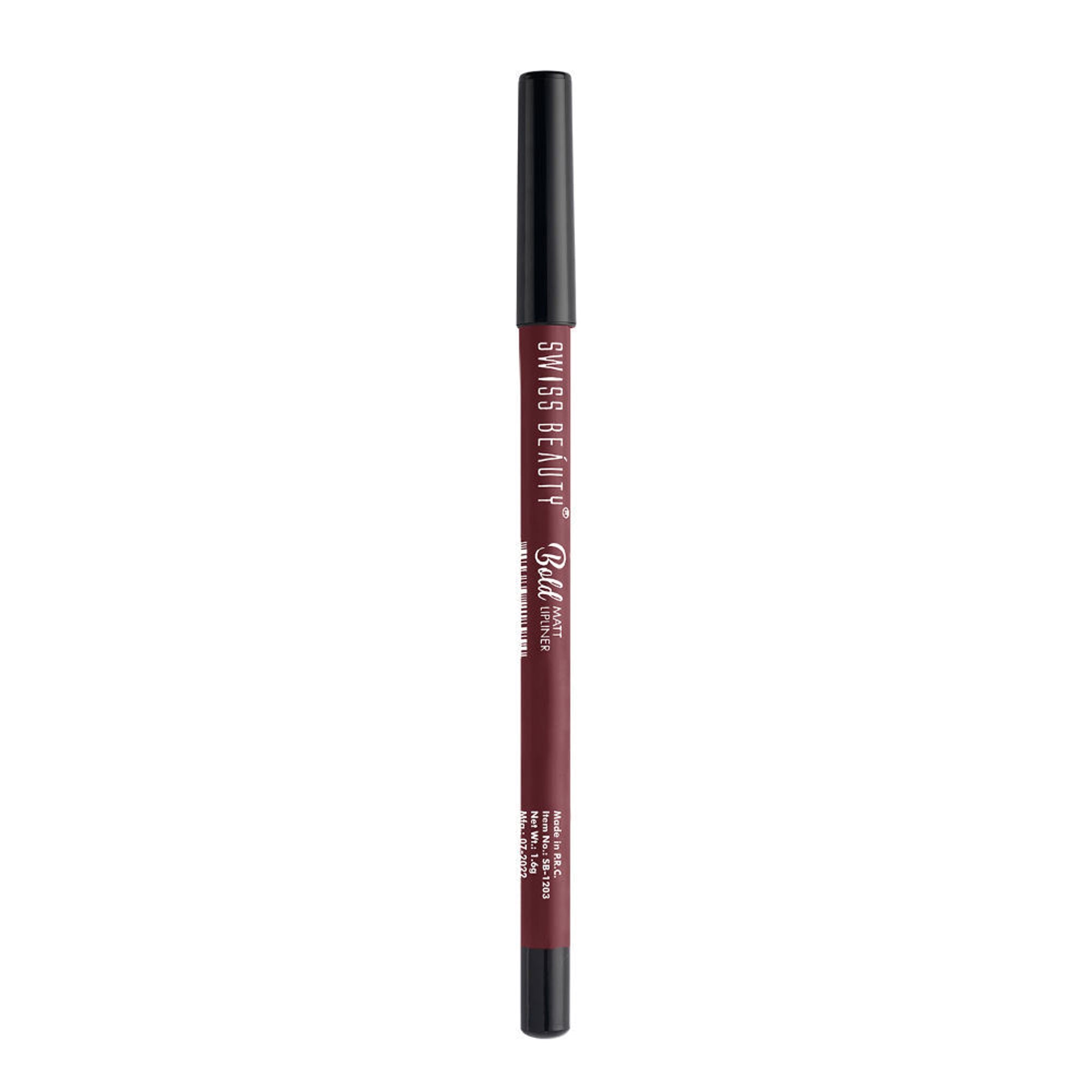 Swiss Beauty Bold Matt Lip Liner Pencil, Long-lasting , Matte Finish , Non-Drying - 2 Maroon | Grocsy