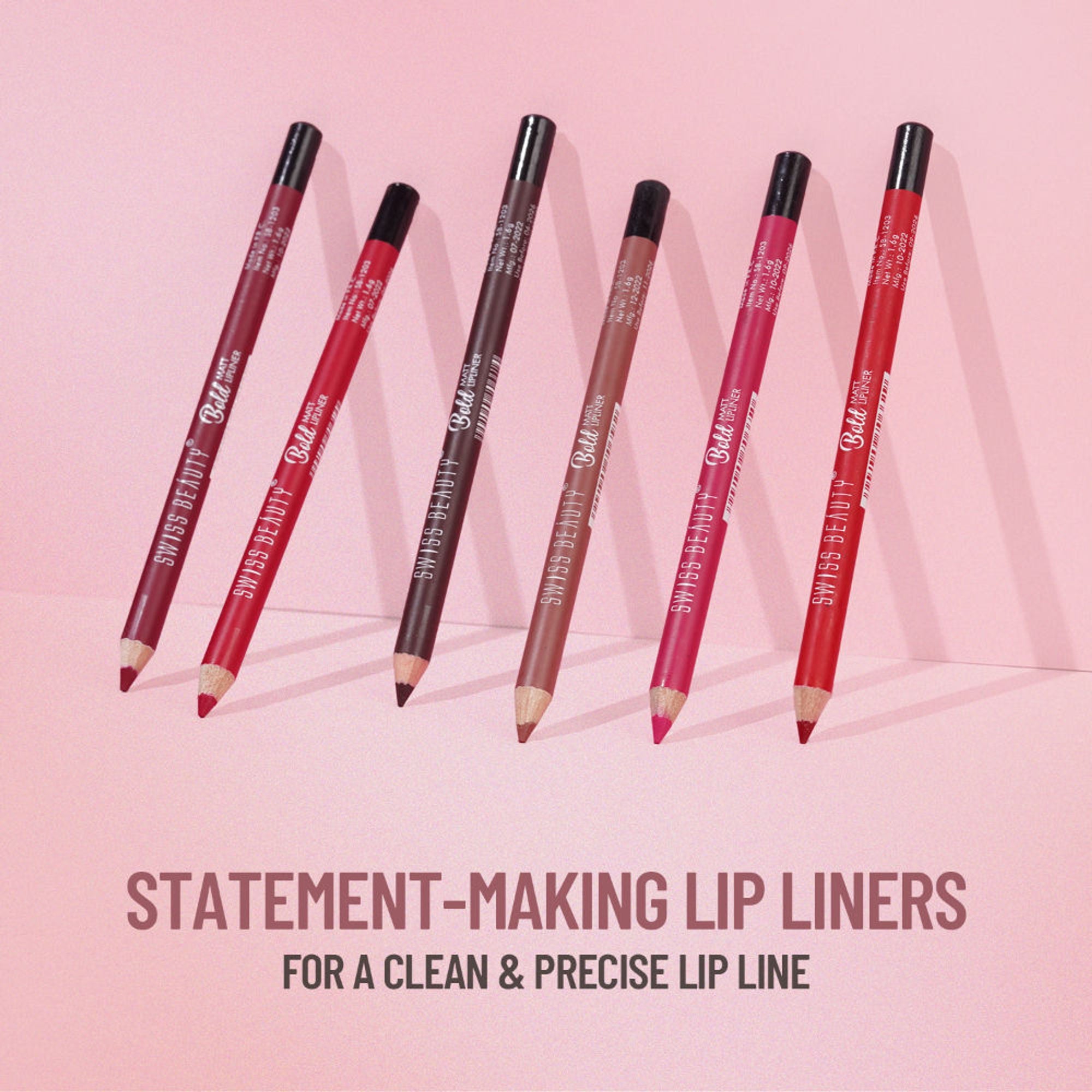 Swiss Beauty Bold Matt Lip Liner Pencil, Long-lasting , Matte Finish , Non-Drying - 2 Maroon | Grocsy