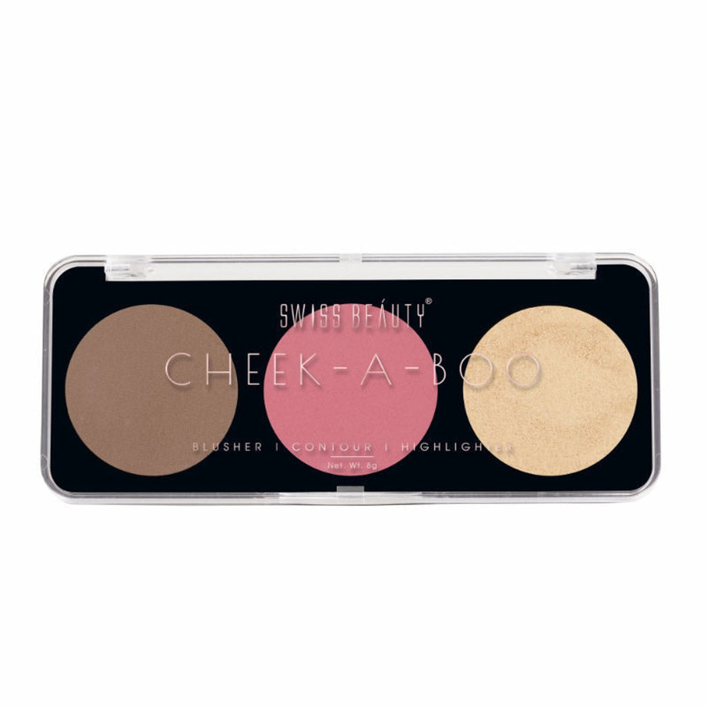 Swiss Beauty Cheek-A-Boo 3 In One Blushe Contour And Highlighter - 3 | Grocsy