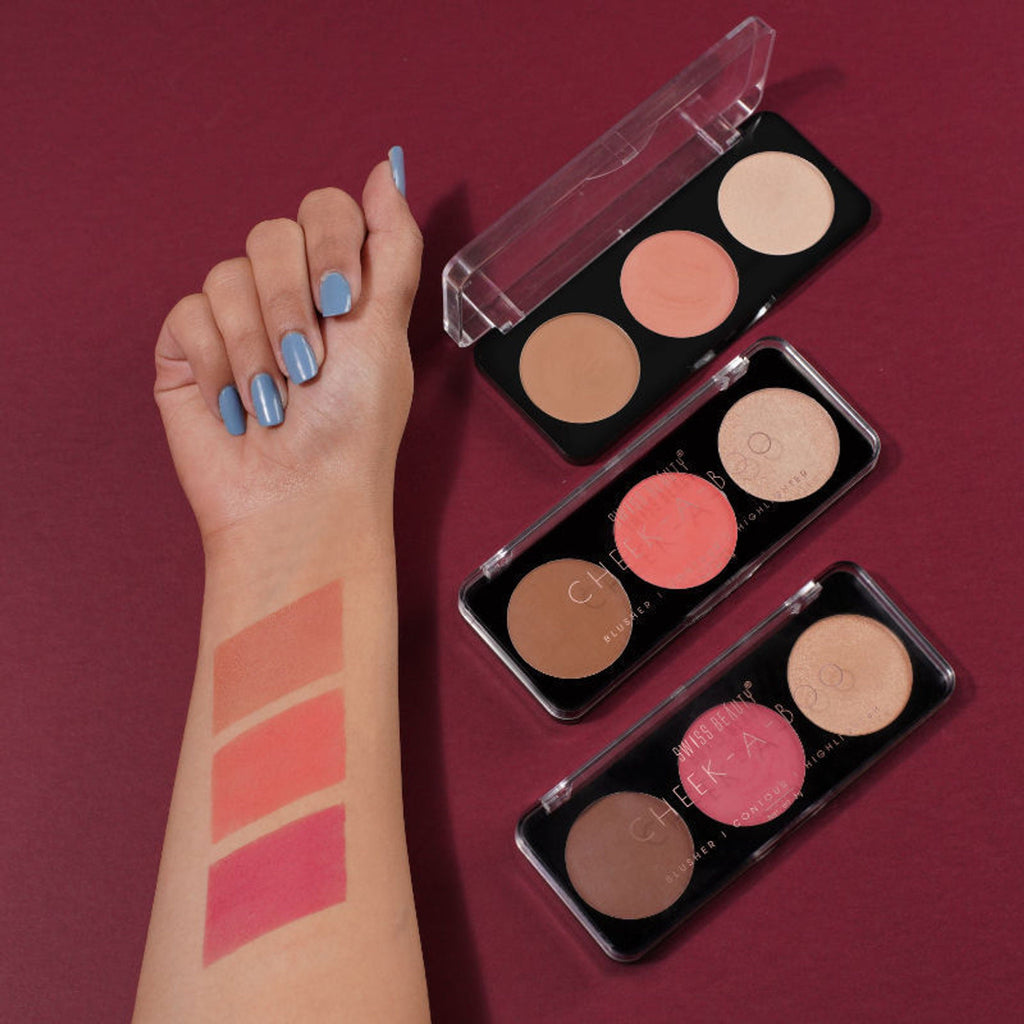 Swiss Beauty Cheek-A-Boo 3 In One Blushe Contour And Highlighter - 3 | Grocsy