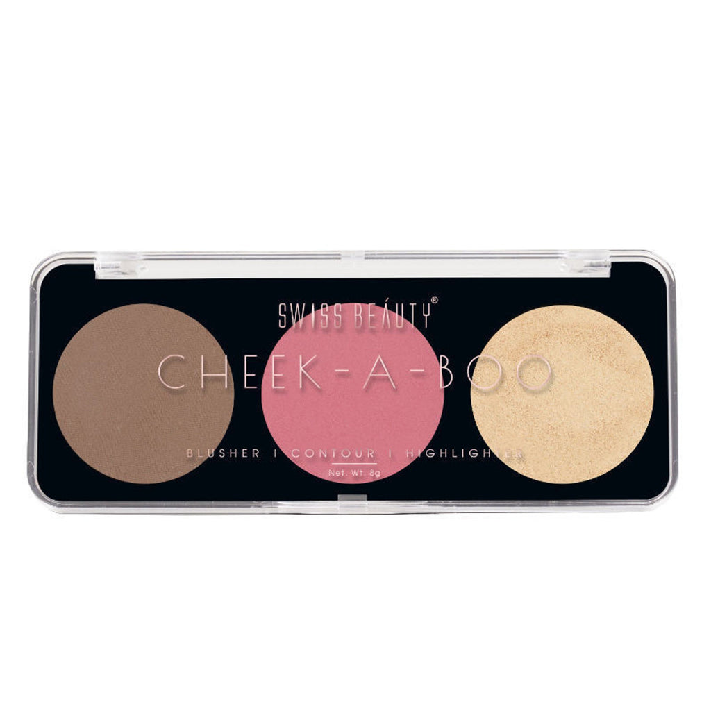 Swiss Beauty Cheek-A-Boo 3 In One Blushe Contour And Highlighter - 3 | Grocsy