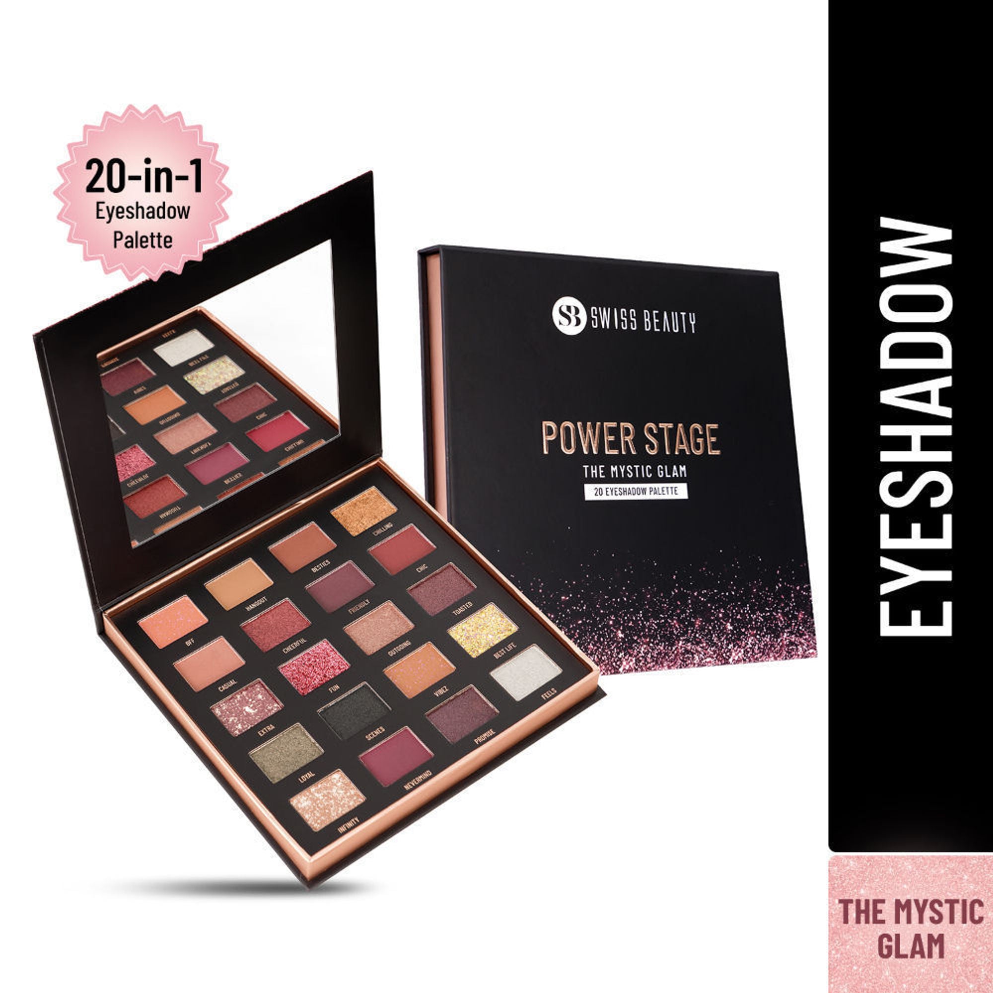 Swiss Beauty Power Stage Eyeshadow Palette - 01 Mystic Glam | Grocsy