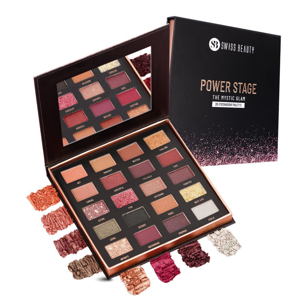 Swiss Beauty Power Stage Eyeshadow Palette - 01 Mystic Glam | Grocsy