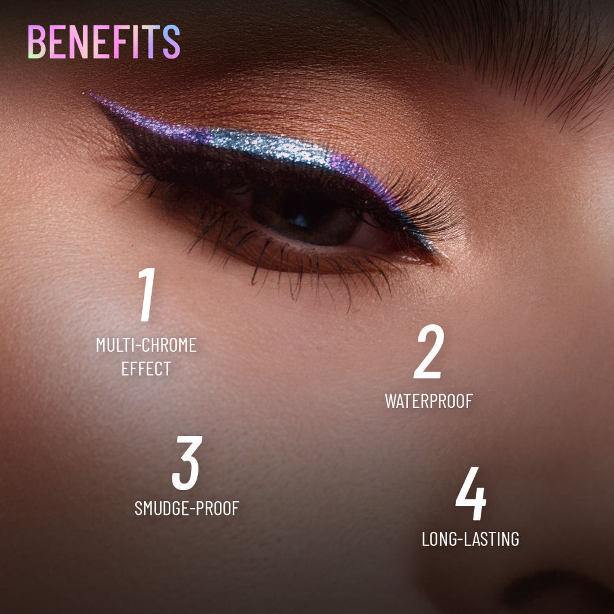 Swiss Beauty Holographic Eyeliner , Multi Chrome Effect , Water -Proof ,Smudge Proof - 4 Nebula | Grocsy