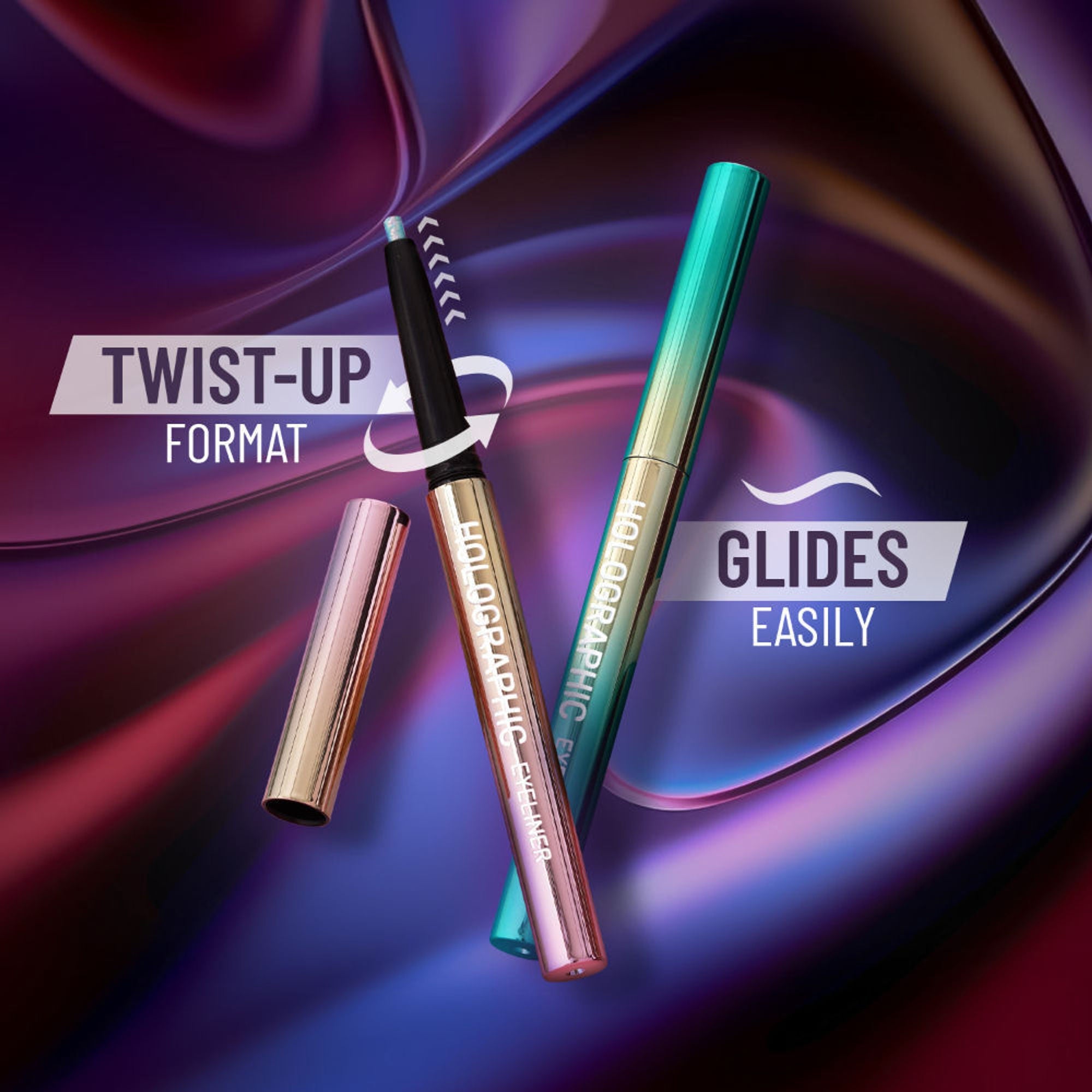 Swiss Beauty Holographic Eyeliner , Multi Chrome Effect , Water -Proof ,Smudge Proof - 4 Nebula | Grocsy