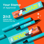 Swiss Beauty CRAZE Eyeliner and Stamp Duo Wing Eyeliner Stamp and Pen Waterproof Formula - Black | Grocsy