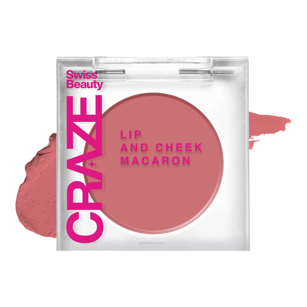 Swiss Beauty CRAZE Lip & Cheek Macaron With Vitamin E And Olive Oil - 04 Pink Jelly | Grocsy