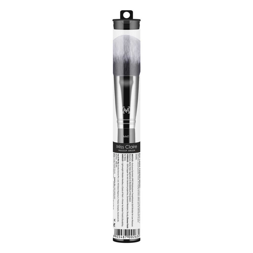 Miss Claire M41 - Large Powder Brush - Chrome | Grocsy