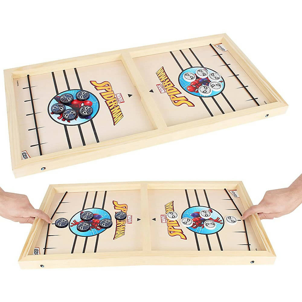 Skoodle Marvel Spider-Man Sling Puck Game, Super Fast Portable Table Board Game for Kids and Adults | Grocsy