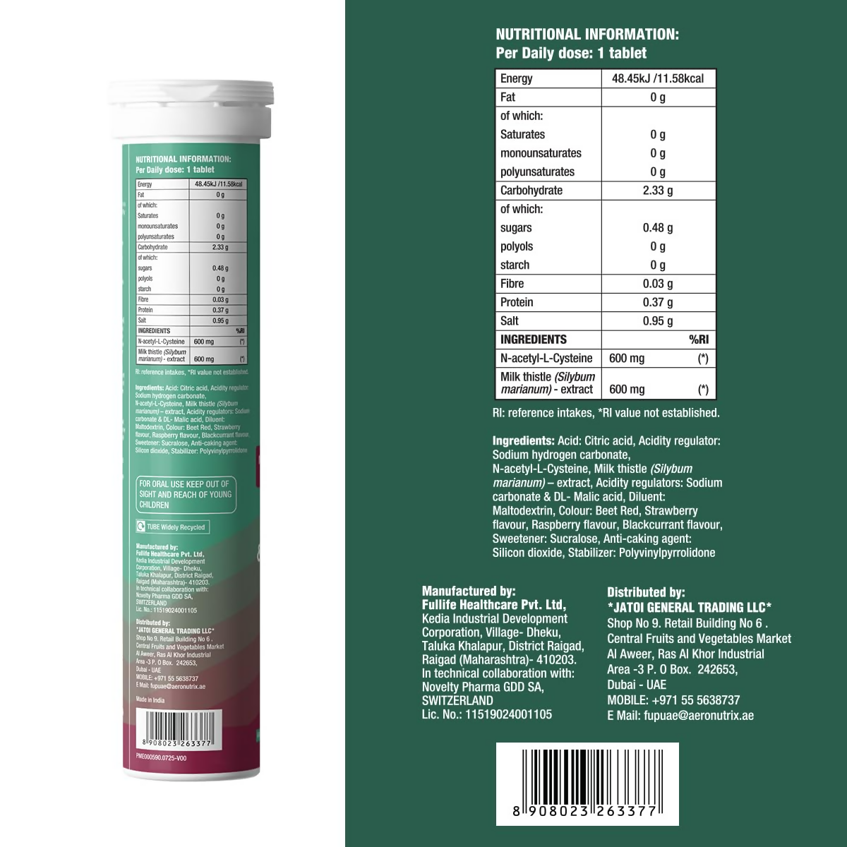 Fast&Up Liver Detox - Daily Liver Cleanser Drink Milk Thistle + NAC Tablets | Grocsy