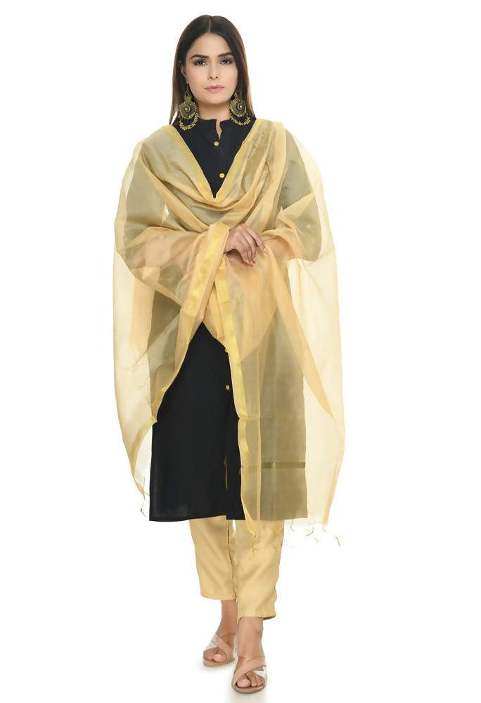 Mominos Fashion Golden Banarsi Piping Dupatta | Grocsy