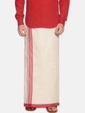 Sethukrishna Off White Traditional Kerala Double Mundu For Men | Grocsy