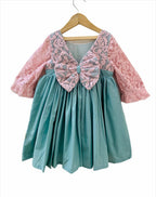 ArthLife Green And Pink Net Dress | Grocsy