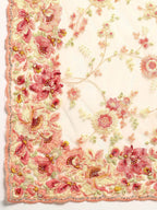 kasee Floral Embroidered Net Saree | Grocsy