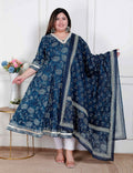 Miravan Plus Size Women'S Jashn Hand Block Printed Ethnic Anarkali Kurta And Dupatta | Grocsy
