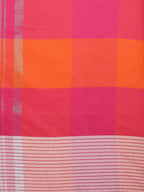 Saree Mall Pink & Orange Checked Saree | Grocsy