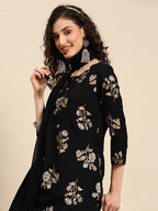 Sangria Floral Printed Regular Kurta With Trousers & Dupatta | Grocsy