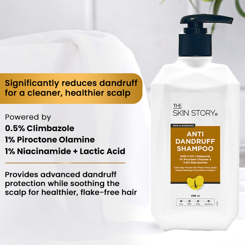 The Skin Story Anti Dandruff Deep Ceansing Shampoo Calms & Soothes Scalp With Saniscalp & Argan Oil | Grocsy