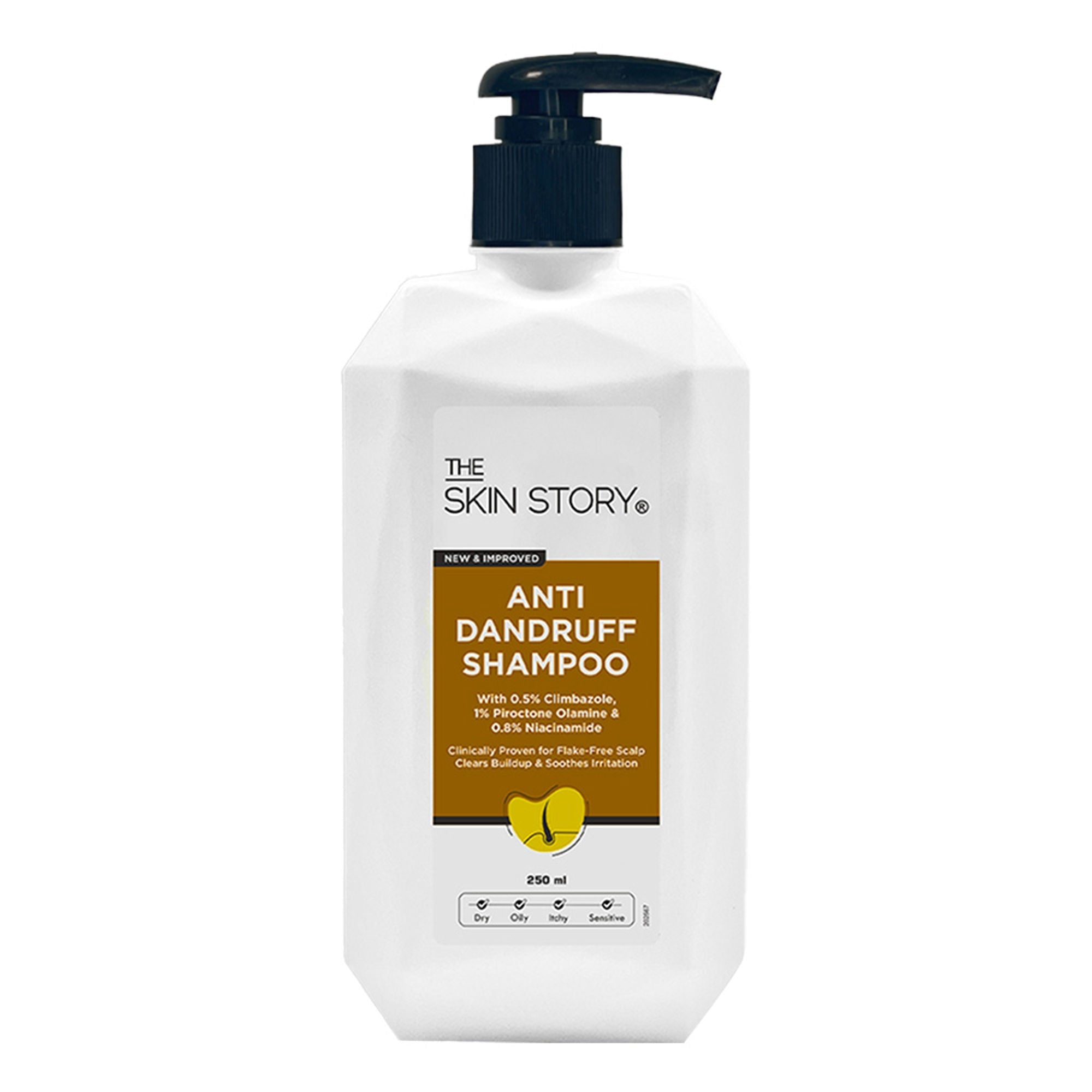 The Skin Story Anti Dandruff Deep Ceansing Shampoo Calms & Soothes Scalp With Saniscalp & Argan Oil | Grocsy
