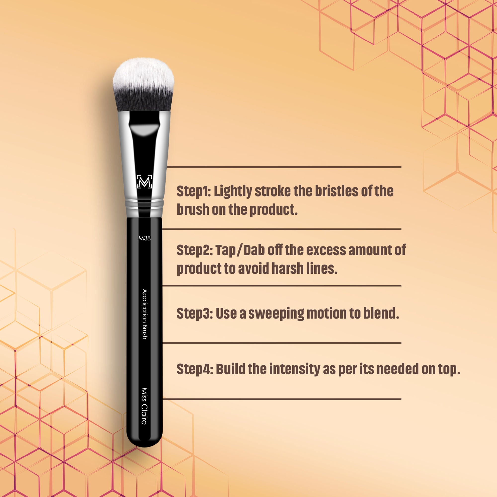 Miss Claire M38 - Application Brush - Chrome | Grocsy