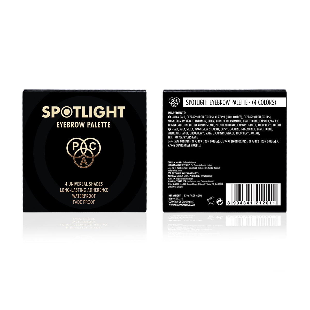 PAC Studio Spotlight Eyebrow Palette X4 - Longlasting Micro Fine Powder Formula, Pigmented Natural Shades | Grocsy