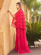 Tikhi Imli Gotta Patti Saree With Ruffled cape | Grocsy