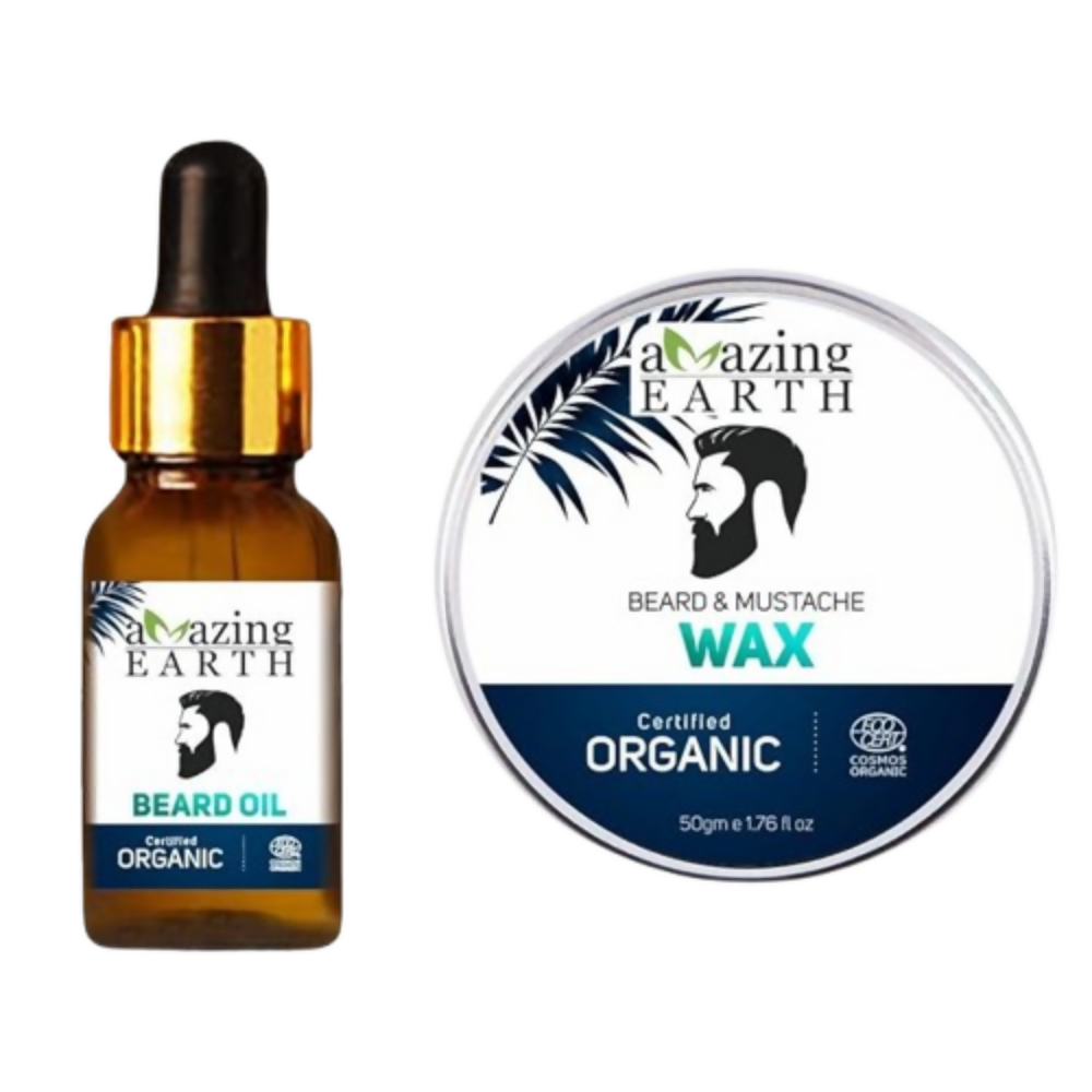 Amazing Earth Beard & Mustache Wax And Beard Oil | Grocsy